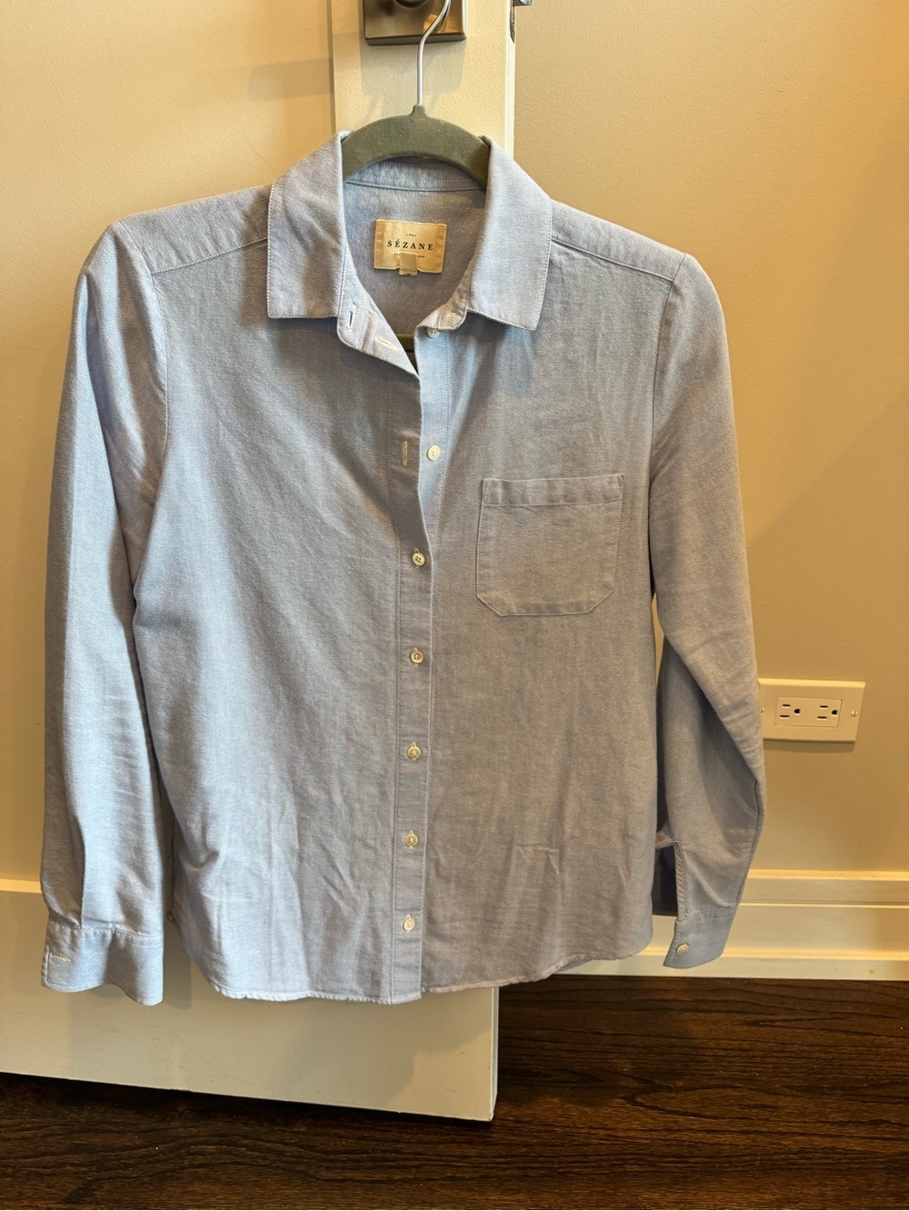 Sezane Light Blue Button-Up Shirt